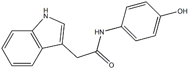 N-(4-hydroxyphenyl)-2-(1H-indol-3-yl)acetamide Struktur