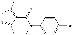 N-(4-hydroxyphenyl)-N,3,5-trimethyl-1,2-oxazole-4-carboxamide Struktur