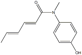 N-(4-hydroxyphenyl)-N-methylhexa-2,4-dienamide Struktur