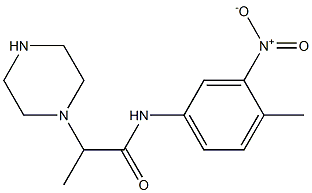 N-(4-methyl-3-nitrophenyl)-2-(piperazin-1-yl)propanamide Struktur