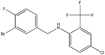 N-[(3-bromo-4-fluorophenyl)methyl]-4-chloro-2-(trifluoromethyl)aniline Struktur