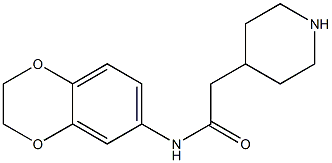 N-2,3-dihydro-1,4-benzodioxin-6-yl-2-piperidin-4-ylacetamide Struktur