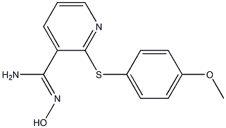 N'-hydroxy-2-[(4-methoxyphenyl)sulfanyl]pyridine-3-carboximidamide Struktur