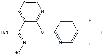 N'-hydroxy-2-{[5-(trifluoromethyl)pyridin-2-yl]sulfanyl}pyridine-3-carboximidamide Struktur