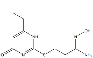 N'-hydroxy-3-[(4-oxo-6-propyl-1,4-dihydropyrimidin-2-yl)sulfanyl]propanimidamide Struktur