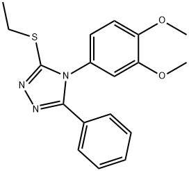 4H-1,2,4-Triazole,  4-(3,4-dimethoxyphenyl)-3-(ethylthio)-5-phenyl- Struktur