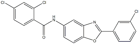 2,4-dichloro-N-[2-(3-chlorophenyl)-1,3-benzoxazol-5-yl]benzamide Struktur