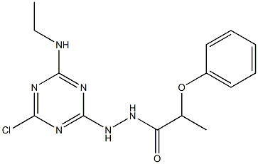 N'-[4-chloro-6-(ethylamino)-1,3,5-triazin-2-yl]-2-phenoxypropanohydrazide Struktur