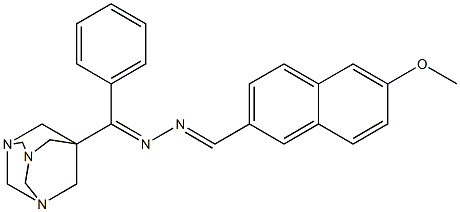 6-methoxy-2-naphthaldehyde [phenyl(1,3,5-triazatricyclo[3.3.1.1~3,7~]dec-7-yl)methylene]hydrazone Struktur