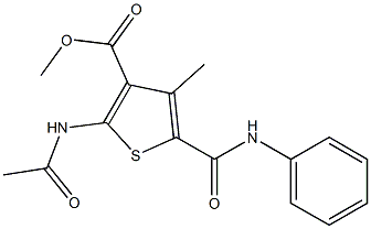 methyl 2-(acetylamino)-4-methyl-5-[(phenylamino)carbonyl]thiophene-3-carboxylate Struktur