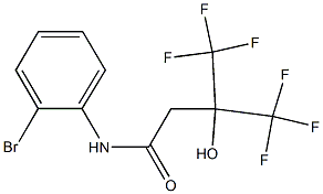 N-(2-bromophenyl)-4,4,4-trifluoro-3-hydroxy-3-(trifluoromethyl)butanamide Struktur