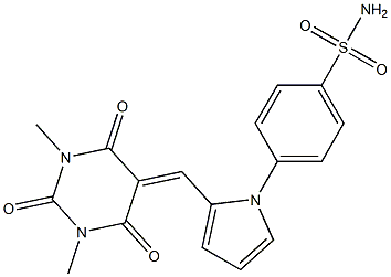 4-{2-[(1,3-dimethyl-2,4,6-trioxotetrahydro-5(2H)-pyrimidinylidene)methyl]-1H-pyrrol-1-yl}benzenesulfonamide Struktur