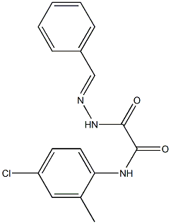 2-(2-benzylidenehydrazino)-N-(4-chloro-2-methylphenyl)-2-oxoacetamide Struktur