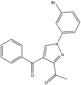 1-[4-benzoyl-1-(3-bromophenyl)-1H-pyrazol-3-yl]ethanone Struktur