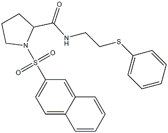 1-(2-naphthylsulfonyl)-N-[2-(phenylsulfanyl)ethyl]-2-pyrrolidinecarboxamide Struktur