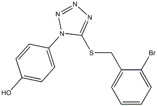 4-{5-[(2-bromobenzyl)sulfanyl]-1H-tetraazol-1-yl}phenol Struktur