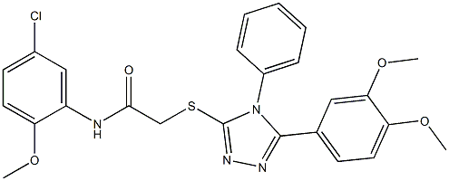 N-(5-chloro-2-methoxyphenyl)-2-{[5-(3,4-dimethoxyphenyl)-4-phenyl-4H-1,2,4-triazol-3-yl]sulfanyl}acetamide Struktur