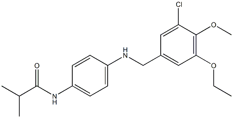 N-{4-[(3-chloro-5-ethoxy-4-methoxybenzyl)amino]phenyl}-2-methylpropanamide Struktur