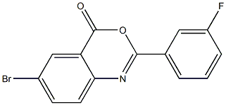 6-bromo-2-(3-fluorophenyl)-4H-3,1-benzoxazin-4-one Struktur