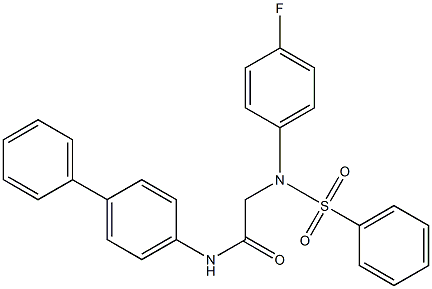 N-[1,1'-biphenyl]-4-yl-2-[(4-fluorophenyl)(phenylsulfonyl)amino]acetamide Struktur