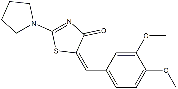 5-(3,4-dimethoxybenzylidene)-2-(1-pyrrolidinyl)-1,3-thiazol-4(5H)-one Struktur