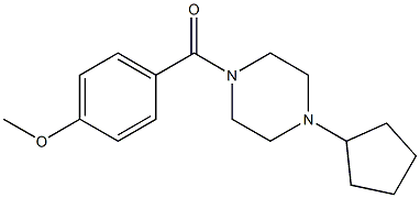 1-cyclopentyl-4-(4-methoxybenzoyl)piperazine Struktur