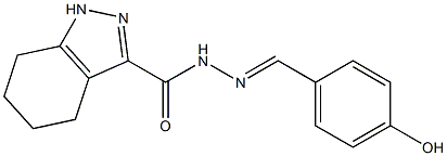 N'-(4-hydroxybenzylidene)-4,5,6,7-tetrahydro-1H-indazole-3-carbohydrazide Struktur