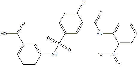 3-({[4-chloro-3-({2-nitroanilino}carbonyl)phenyl]sulfonyl}amino)benzoic acid Struktur