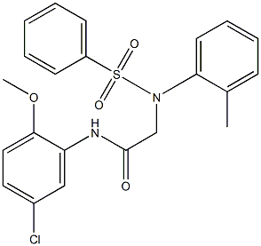 N-(5-chloro-2-methoxyphenyl)-2-[2-methyl(phenylsulfonyl)anilino]acetamide Struktur