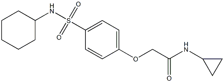 2-{4-[(cyclohexylamino)sulfonyl]phenoxy}-N-cyclopropylacetamide Struktur