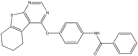 N-[4-(5,6,7,8-tetrahydro[1]benzothieno[2,3-d]pyrimidin-4-yloxy)phenyl]benzamide Struktur