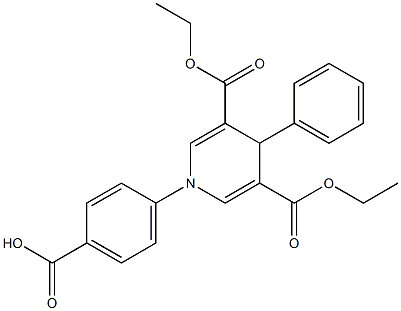 4-(3,5-bis(ethoxycarbonyl)-4-phenyl-1(4H)-pyridinyl)benzoic acid Struktur