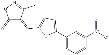 4-[(5-{3-nitrophenyl}-2-furyl)methylene]-3-methyl-5(4H)-isoxazolone Struktur