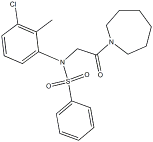 N-[2-(1-azepanyl)-2-oxoethyl]-N-(3-chloro-2-methylphenyl)benzenesulfonamide Struktur