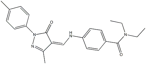 N,N-diethyl-4-({[3-methyl-1-(4-methylphenyl)-5-oxo-1,5-dihydro-4H-pyrazol-4-ylidene]methyl}amino)benzamide Struktur