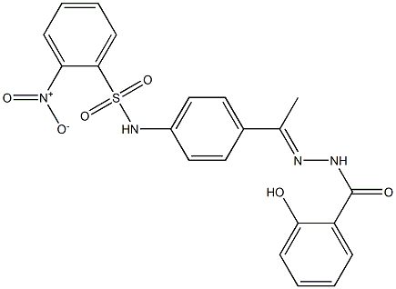 N-{4-[N-(2-hydroxybenzoyl)ethanehydrazonoyl]phenyl}-2-nitrobenzenesulfonamide Struktur