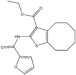 ethyl 2-(2-furoylamino)-4,5,6,7,8,9-hexahydrocycloocta[b]thiophene-3-carboxylate Struktur