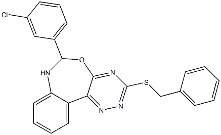 3-(benzylsulfanyl)-6-(3-chlorophenyl)-6,7-dihydro[1,2,4]triazino[5,6-d][3,1]benzoxazepine Struktur