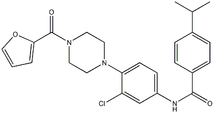 N-{3-chloro-4-[4-(2-furoyl)-1-piperazinyl]phenyl}-4-isopropylbenzamide Struktur