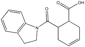 6-(2,3-dihydro-1H-indol-1-ylcarbonyl)-3-cyclohexene-1-carboxylic acid Struktur