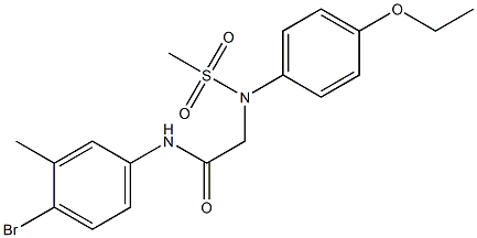 N-(4-bromo-3-methylphenyl)-2-[4-ethoxy(methylsulfonyl)anilino]acetamide Struktur