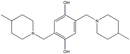 2,5-bis[(4-methyl-1-piperidinyl)methyl]-1,4-benzenediol Struktur