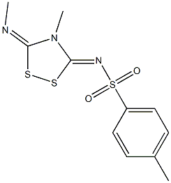 4-methyl-N-[4-methyl-5-(methylimino)-1,2,4-dithiazolidin-3-ylidene]benzenesulfonamide Struktur