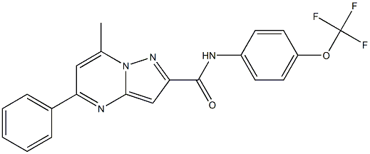 7-methyl-5-phenyl-N-[4-(trifluoromethoxy)phenyl]pyrazolo[1,5-a]pyrimidine-2-carboxamide Struktur