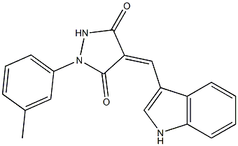 4-(1H-indol-3-ylmethylene)-1-(3-methylphenyl)-3,5-pyrazolidinedione Struktur