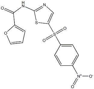 N-[5-({4-nitrophenyl}sulfonyl)-1,3-thiazol-2-yl]furan-2-carboxamide Struktur