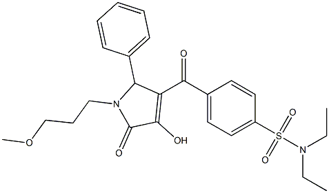 N,N-diethyl-4-{[4-hydroxy-1-(3-methoxypropyl)-5-oxo-2-phenyl-2,5-dihydro-1H-pyrrol-3-yl]carbonyl}benzenesulfonamide Struktur