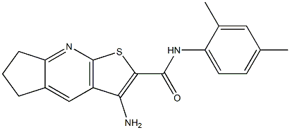 3-amino-N-(2,4-dimethylphenyl)-6,7-dihydro-5H-cyclopenta[b]thieno[3,2-e]pyridine-2-carboxamide Struktur