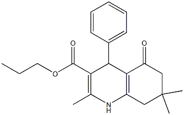 propyl 2,7,7-trimethyl-5-oxo-4-phenyl-1,4,5,6,7,8-hexahydro-3-quinolinecarboxylate Struktur