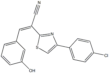 2-[4-(4-chlorophenyl)-1,3-thiazol-2-yl]-3-(3-hydroxyphenyl)acrylonitrile Struktur